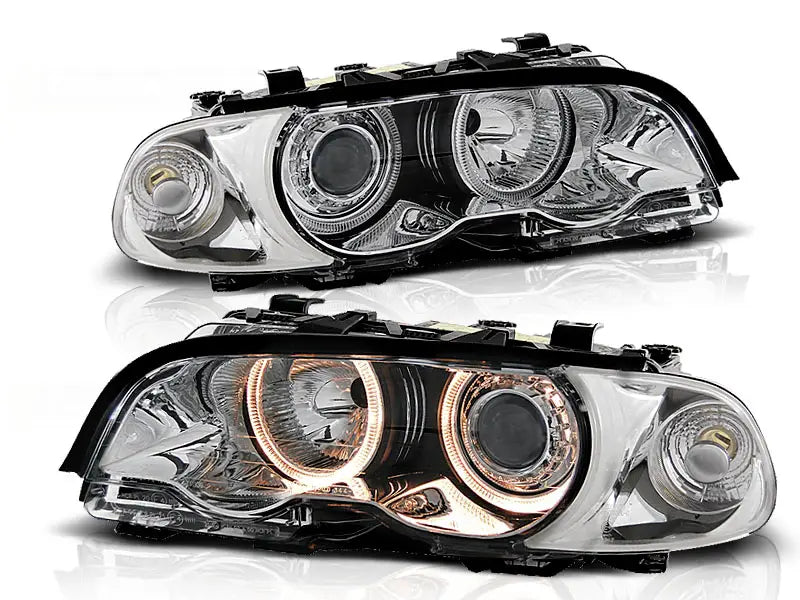 Frontlykter Bmw E46 04.99-08.01 Coupe / Cabrio Angel Eyes Chrome | Nomax.no🥇