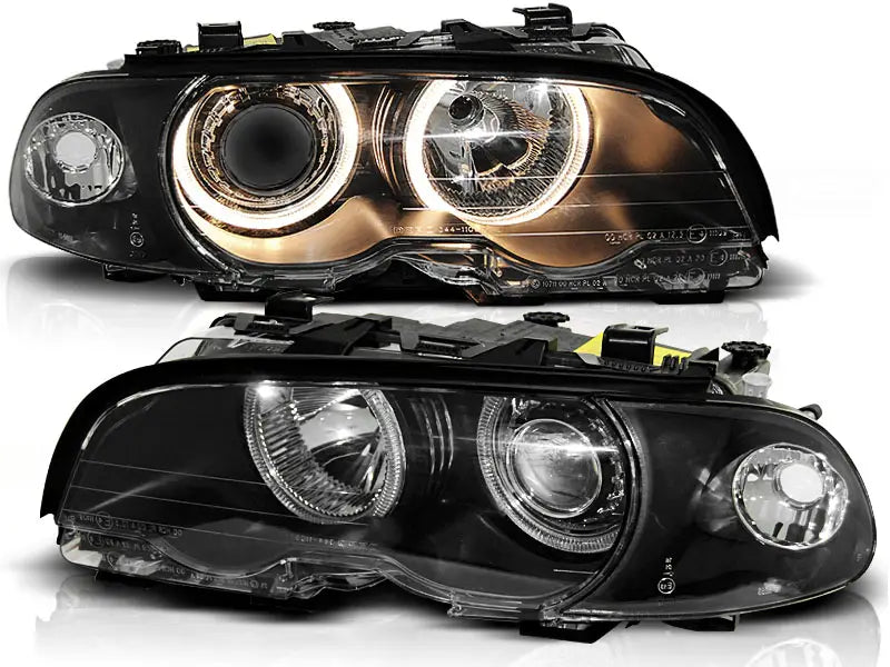 Frontlykter Bmw E46 04.99-08.01 Coupe / Cabrio Angel Eyes Black | Nomax.no🥇