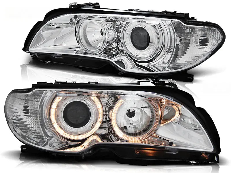 Frontlykter Bmw E46 04.03-06 Coupe / Cabrio Angel Eyes Chrome | Nomax.no🥇