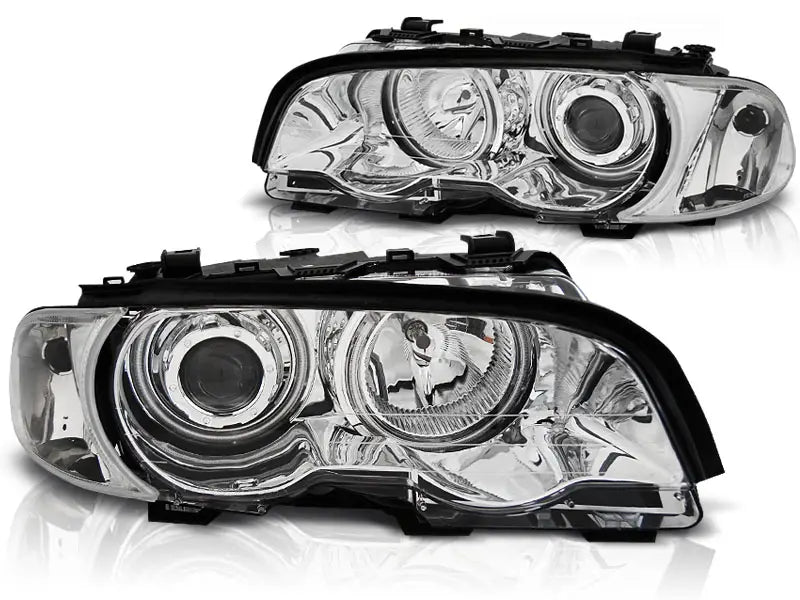 Frontlykter Bmw E46 04.99-03.03 Coupe / Cabrio Angel Eyes Chrome CCFL | Nomax.no🥇_1