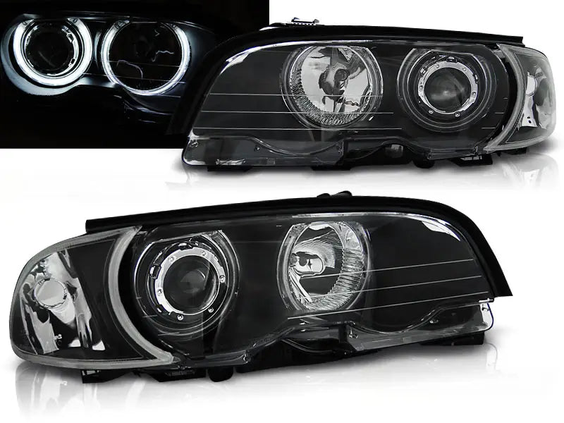 Frontlykter Bmw E46 04.99-03.03 Coupe / Cabrio Angel Eyes CCFL Black | Nomax.no🥇