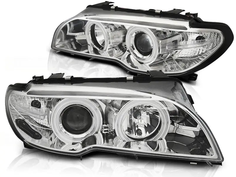 Frontlykter Bmw E46 04.03-06 Coupe / Cabrio Angel Eyes CCFL Chrome | Nomax.no🥇_1