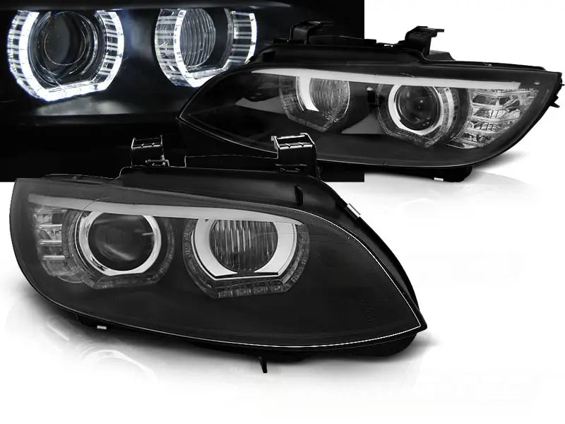 Frontlykter Bmw E92/E93 06-10 Angel Eyes Led Black AFS HID | Nomax.no🥇