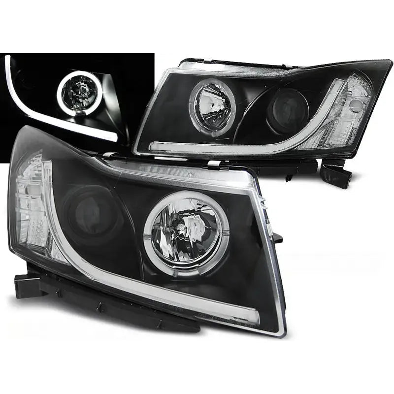Frontlykter Chevrolet Cruze 09-12 Angel Eyes Tube Light Black | Nomax.no🥇