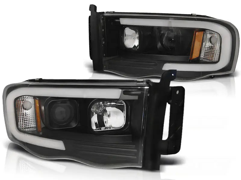 Frontlykter Dodge Ram 02-06 Tube Light Black | Nomax.no🥇