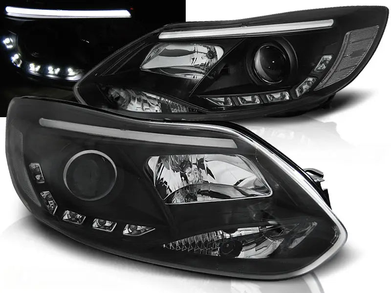 Frontlykter Ford Focus Mk3 11- 10.14  Tube Lights Black | Nomax.no🥇_1