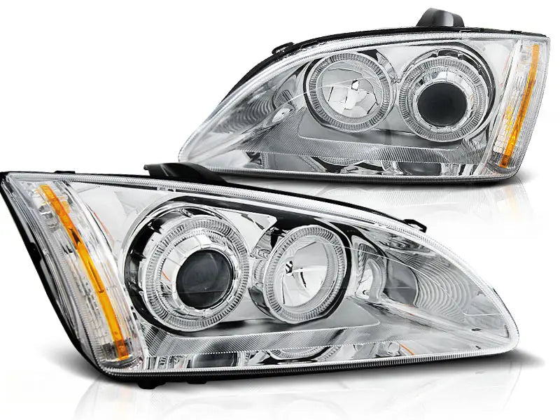 Frontlykter Ford Focus II 09.04-01.08 Angel Eyes Chrome | Nomax.no🥇