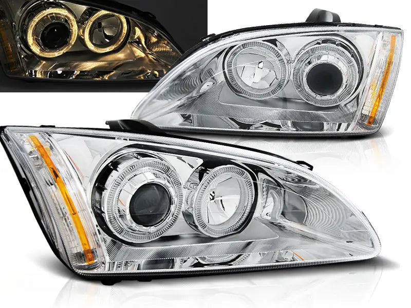 Frontlykter Ford Focus II 09.04-01.08 Angel Eyes Chrome | Nomax.no🥇_1