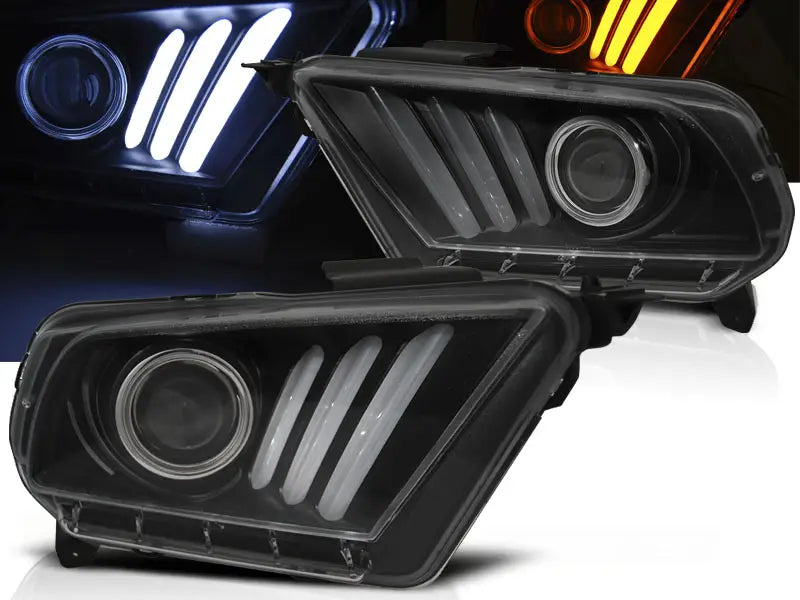 Frontlykter Ford Mustang V 10-13 Tube Light Black | Nomax.no🥇_1