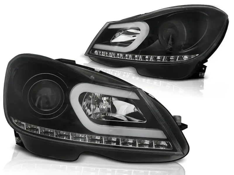 Frontlykter Mercedes W204 11-14 Black Tube Light | Nomax.no🥇_1