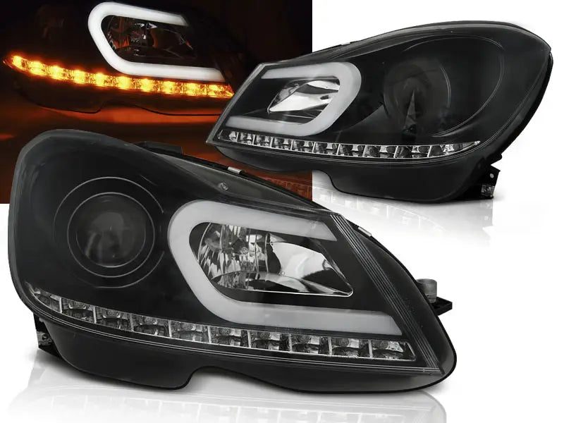 Frontlykter Mercedes W204 11-14 Black Tube Light | Nomax.no🥇