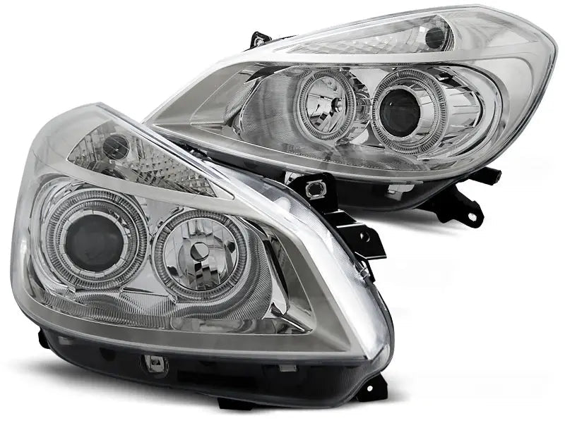 Frontlykter Renault Clio 3 05-09 Chrome Angel Eyes | Nomax.no🥇