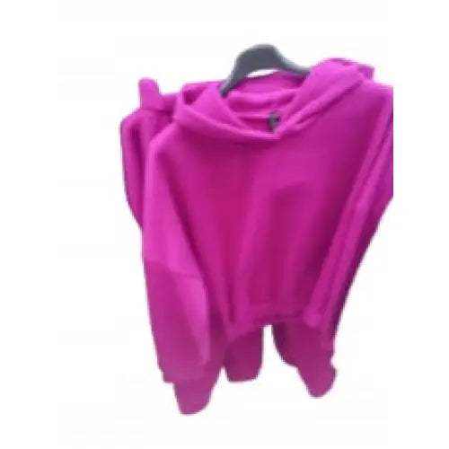 Tykk Foret Hoodie Kjole i Fuchsia - 1