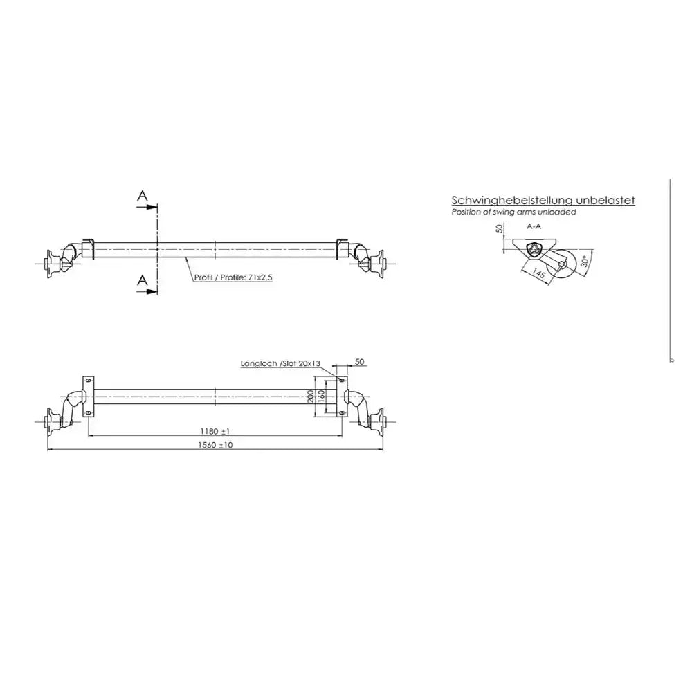 Ubremset Aksel For Tilhengere Al-ko Optima 1180 Mm 750 Kg 100x4 - 2