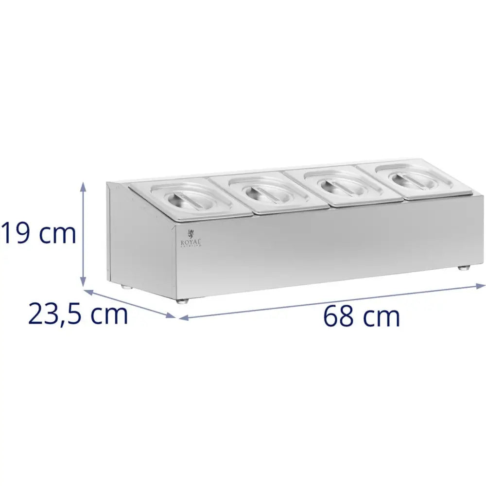 Utstillerstativ For 4 x Gn 1/6 7.6 l Gastronormbeholdere + Lokkede Beholdere - 7