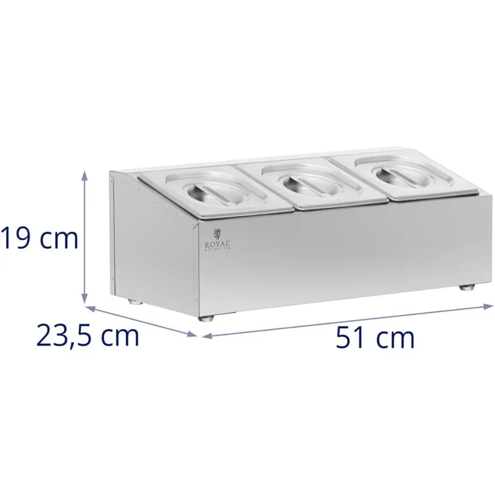 Utstillingstativ For Gastronormbeholdere 3 x Gn 1/6 5,7 l + Beholdere Med Lokk - 7