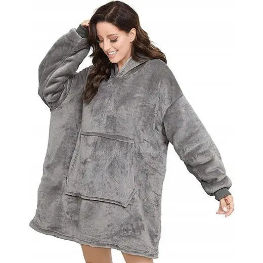 Varm Hettegenser Teppe Oversize Teddy 2-i-1 Tykk Xxl Teppegenser - 1