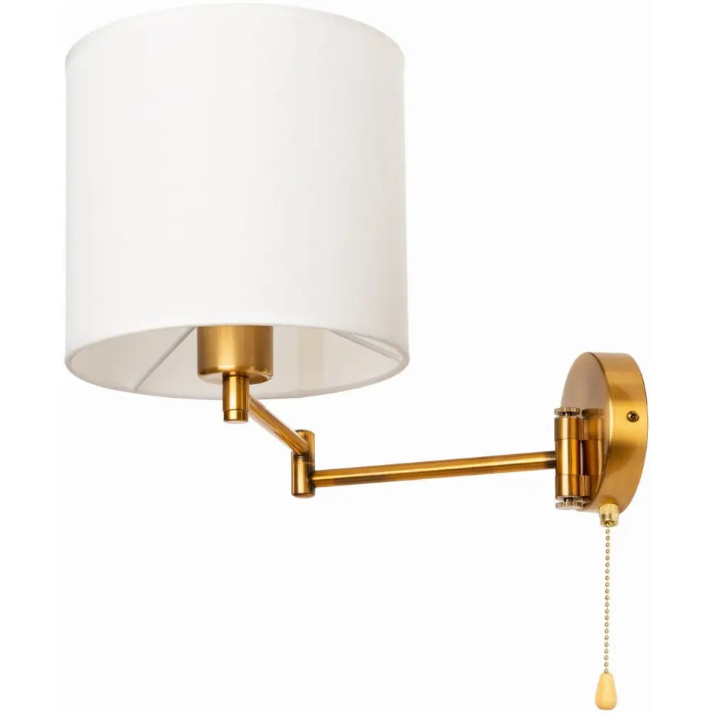 Vegglampe For Hotell Med Kjede Og Hvit Lampeskjerm - 1