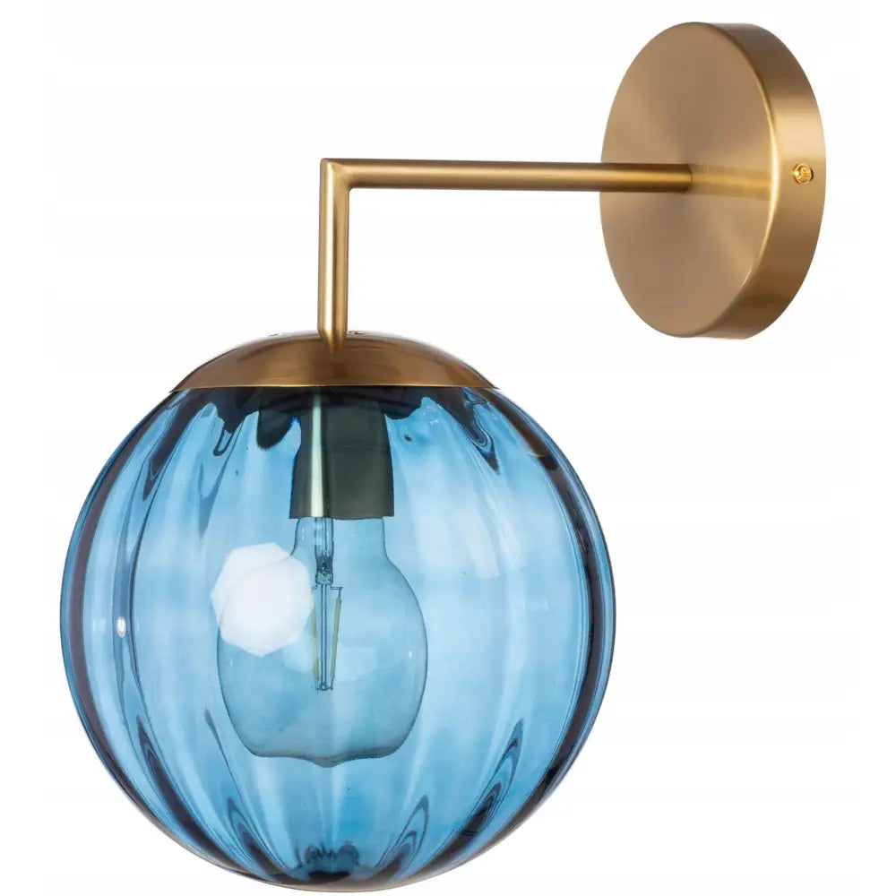 Vegglampe i Gull Med Pandora Glasskule i Blått - 1