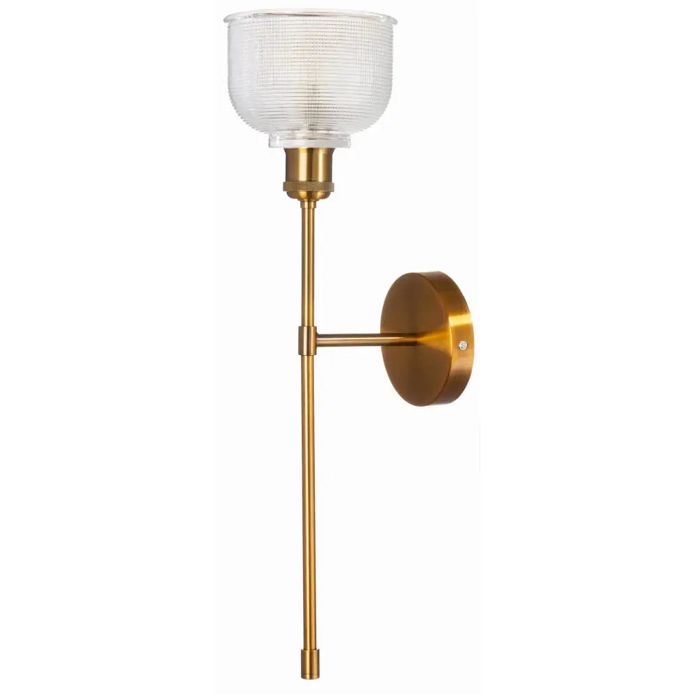 Vegglampe i Metall Bell Long Gull Med Klar Skjerm - 1