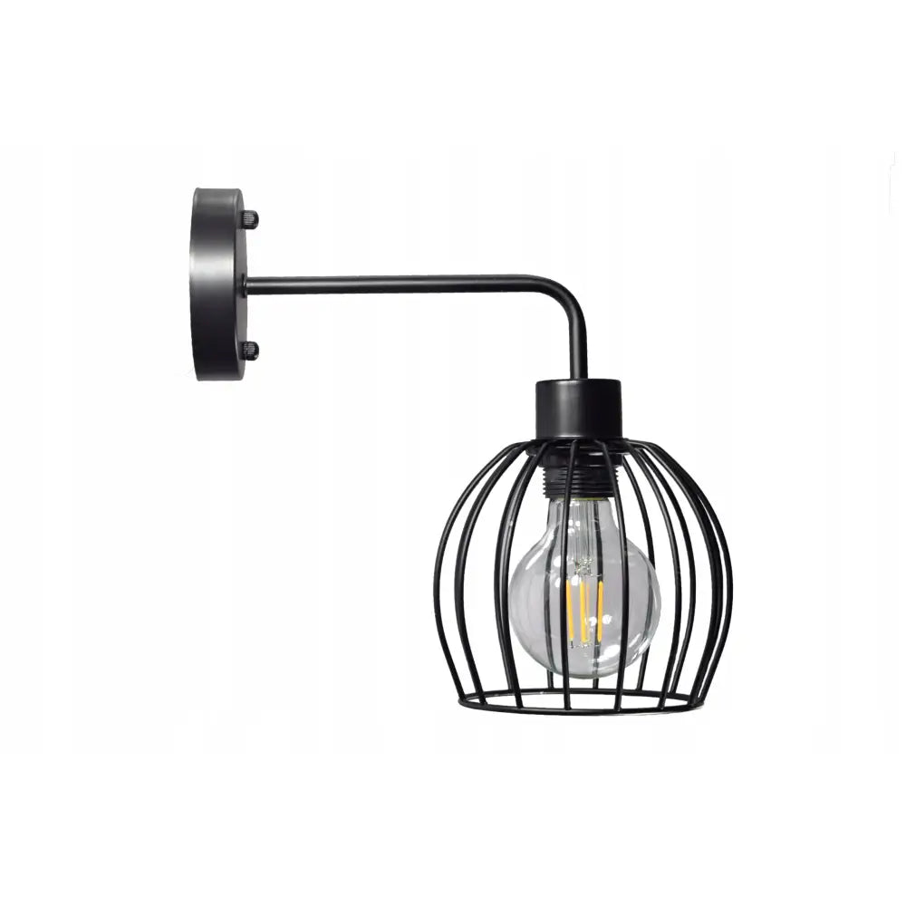 Vegglampe Loft Kinkiet Bomba Kurv Svart Lampe - 1