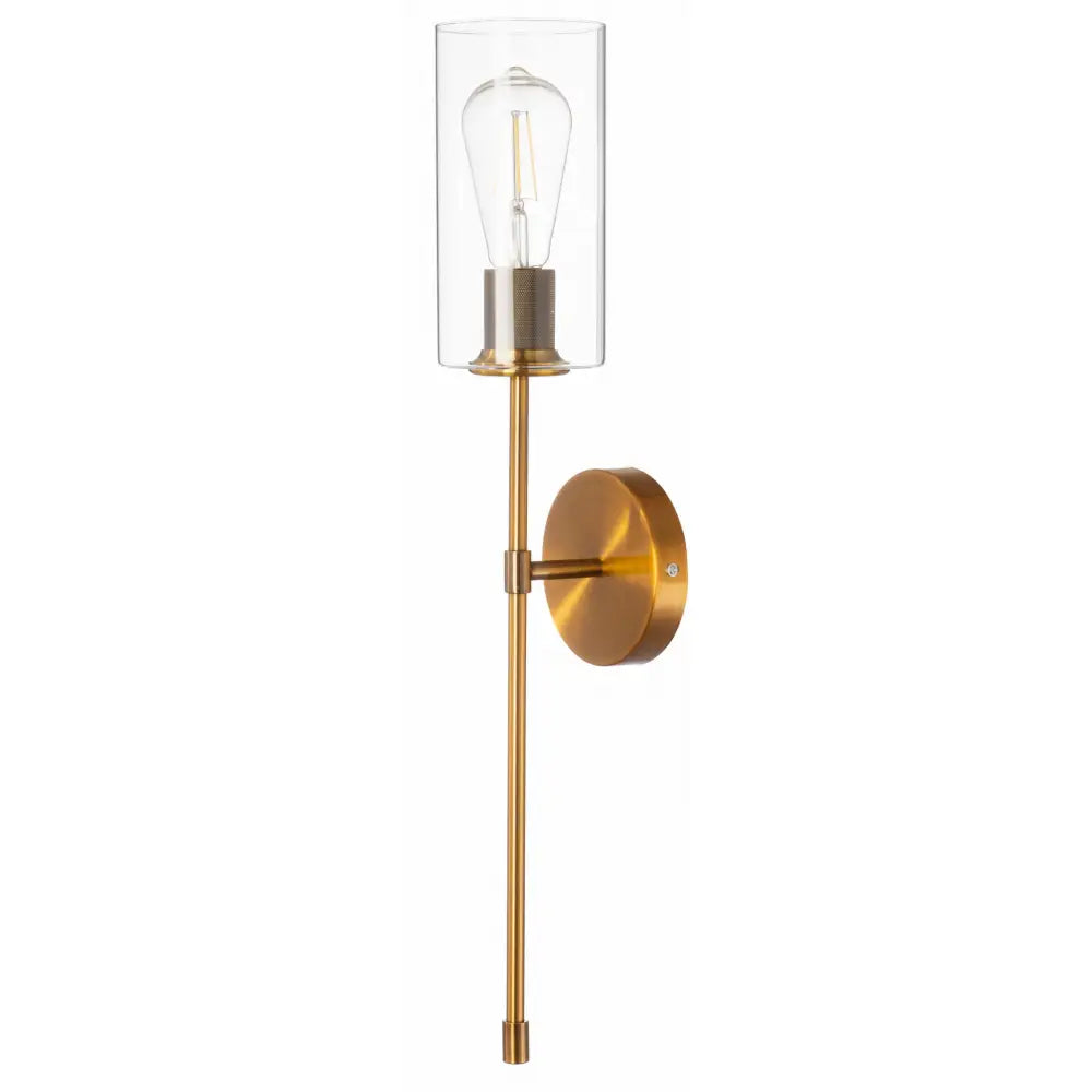 Vegglampe Madrid Long Gull Glassrør - 1