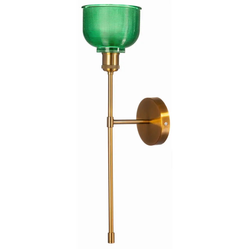 Vegglampe Metallisk Bell Long Gull Med Grønn Skjerm - 1
