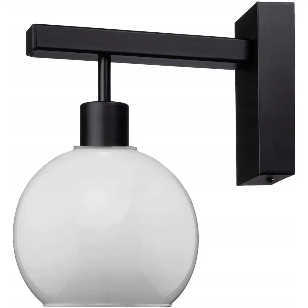 Vegglampe Venus Milky i Svart Metall - 1