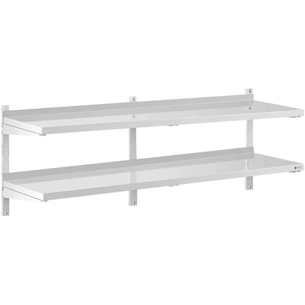 Veggmontert Dobbel Justerbar Gastronomisk Hylle 180 x 40 Cm.