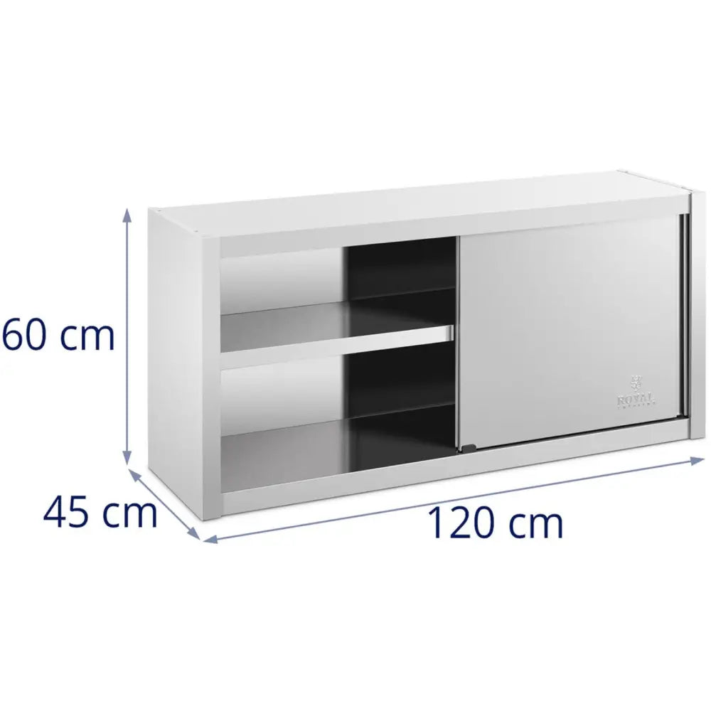 Veggmontert Gastronomisk Skap Med Skyvedører i Stål 120 x 45 x 60 Cm - 7