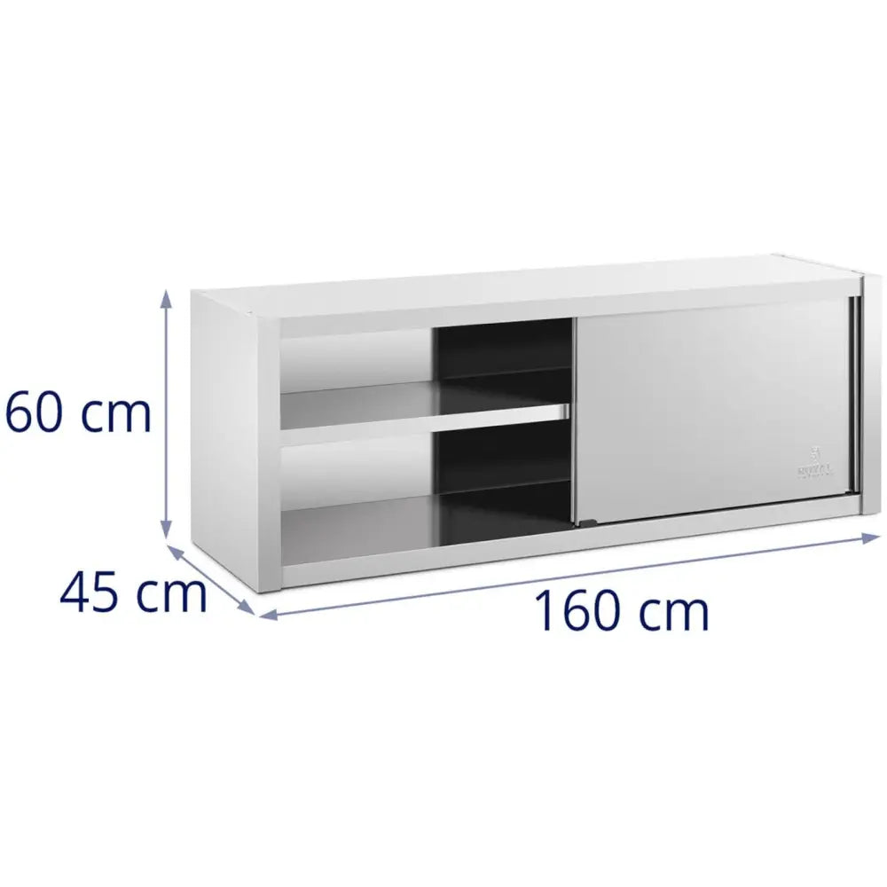 Veggmontert Gastronomisk Skap Med Skyvedører i Stål 160 x 45 x 60 Cm - 9