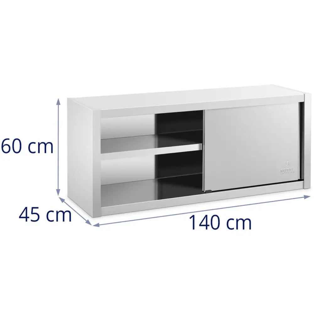 Veggmontert Gastronomisk Skap Med Skyvedører Rustfri 140 x 45 x 60 Cm - 7