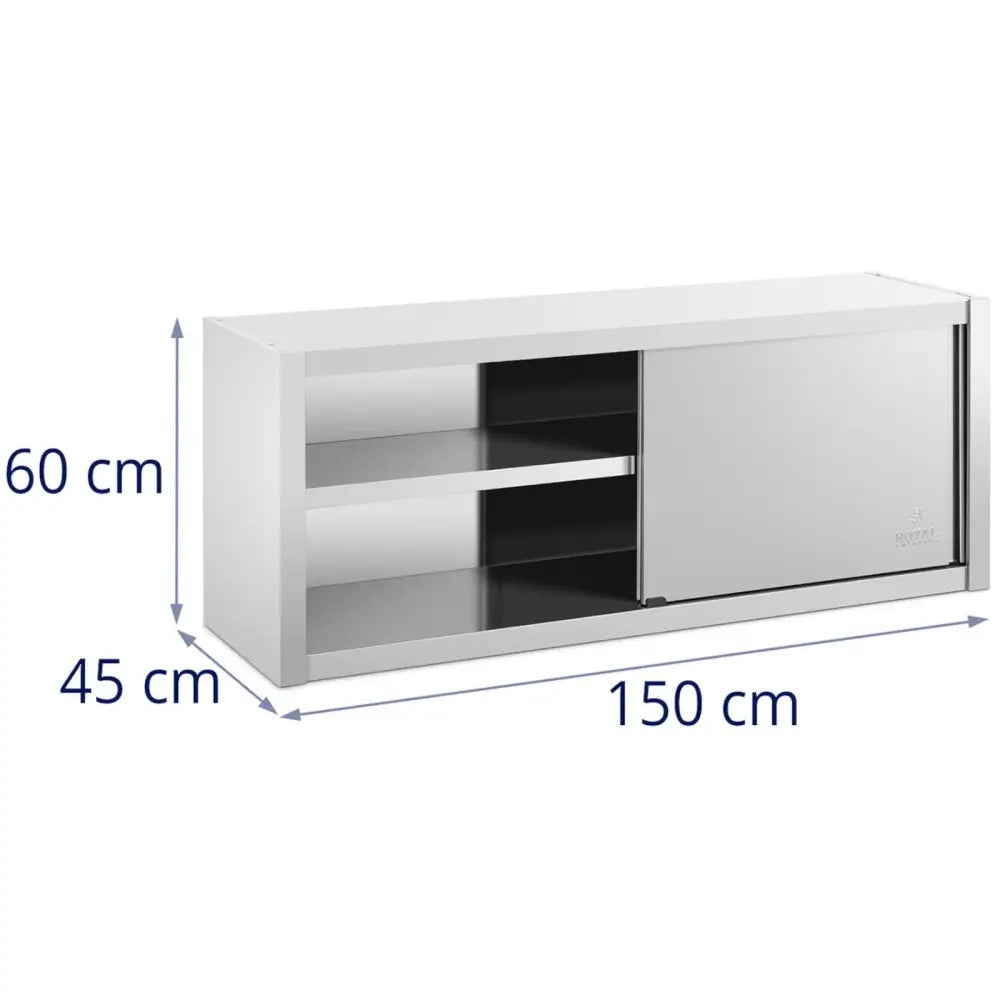 Veggmontert Gastronomisk Skap Med Skyvedører Stål 150 x 45 x 60 Cm - 7