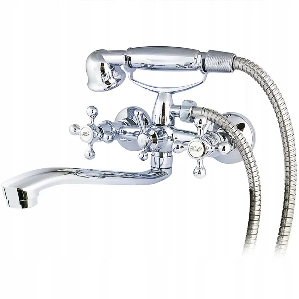 Veggmonterte Badekarsdusjbatteri Kar/bidet Spraysett Retro - 1