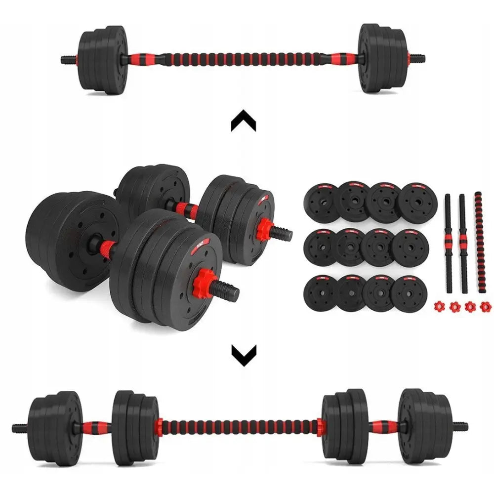 Vektsett Med Stang Og Hantler Hms 20 Kg - 1