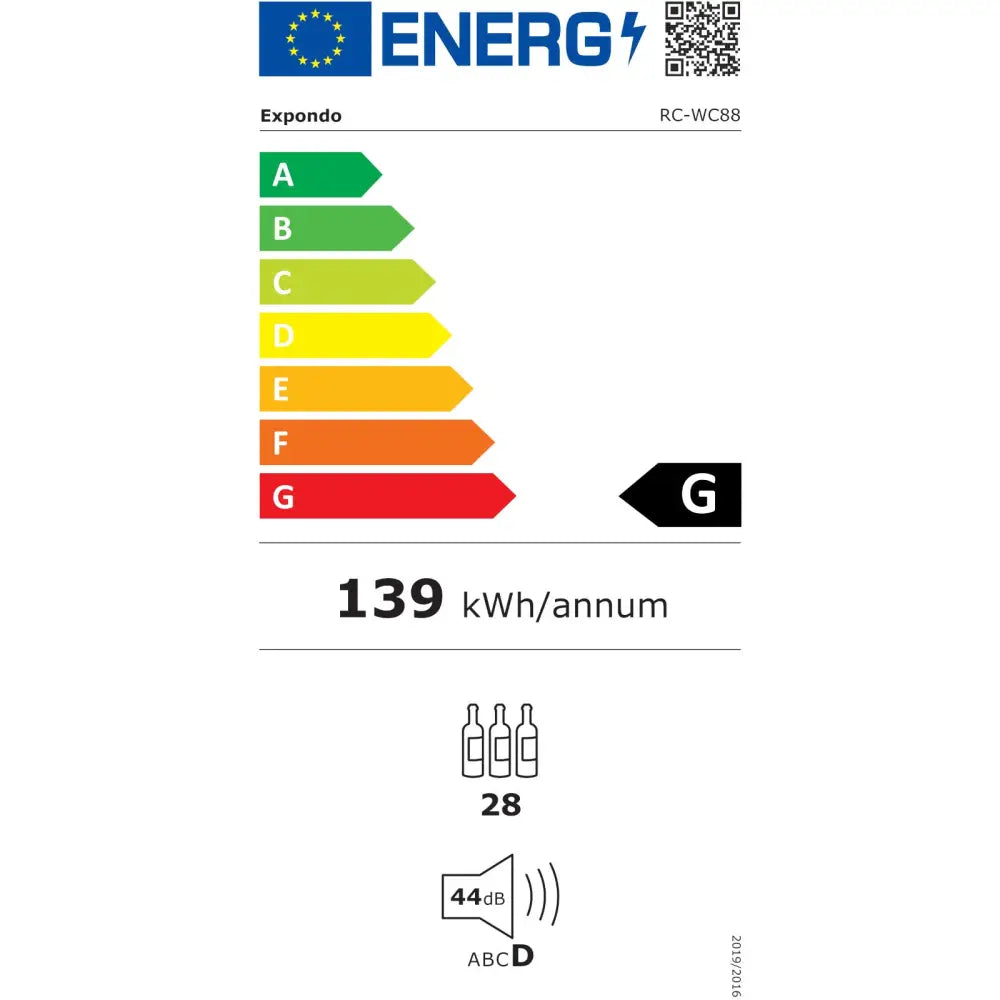 Vin-kjøler Med Led 88 l Svart 28 Flasker Produsentkode: 1014886 - 7