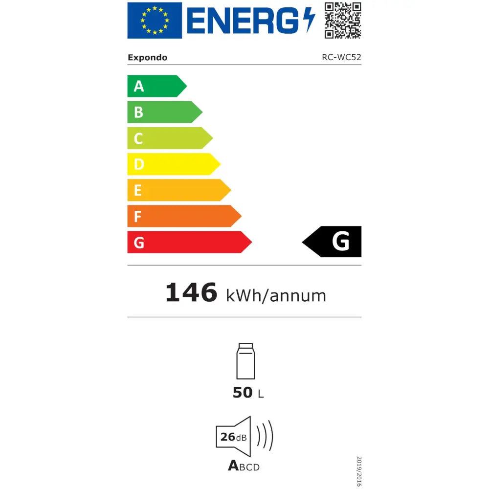 Vinkjøler Kjøleskap Kjøleboks Til Vin Drikke For 18 Flasker Led 52 l Svart - 8