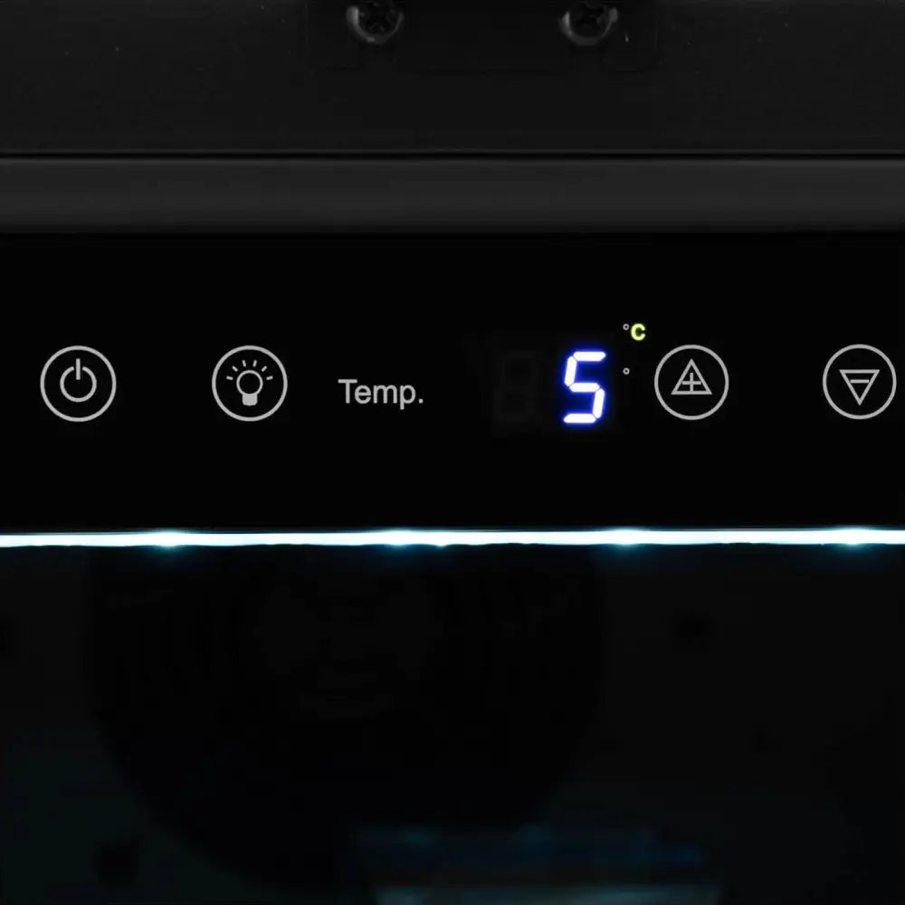 Vinkjøler Med 6 Led-opplyste Hyller 46 Flasker 135l Sort-sølv - 3