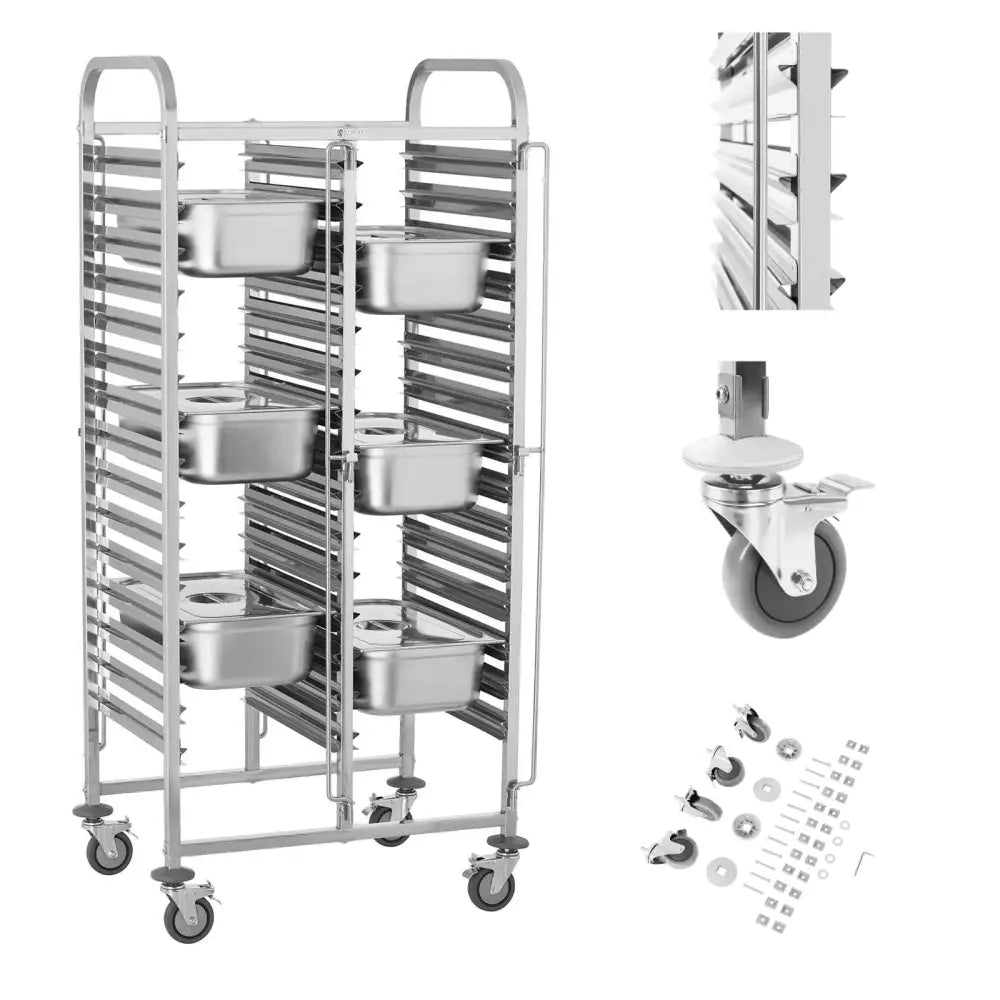 Vogn Rctw-30gn.1 i Rustfritt Stål For Catering - 30 x Gn 1/1 - 1