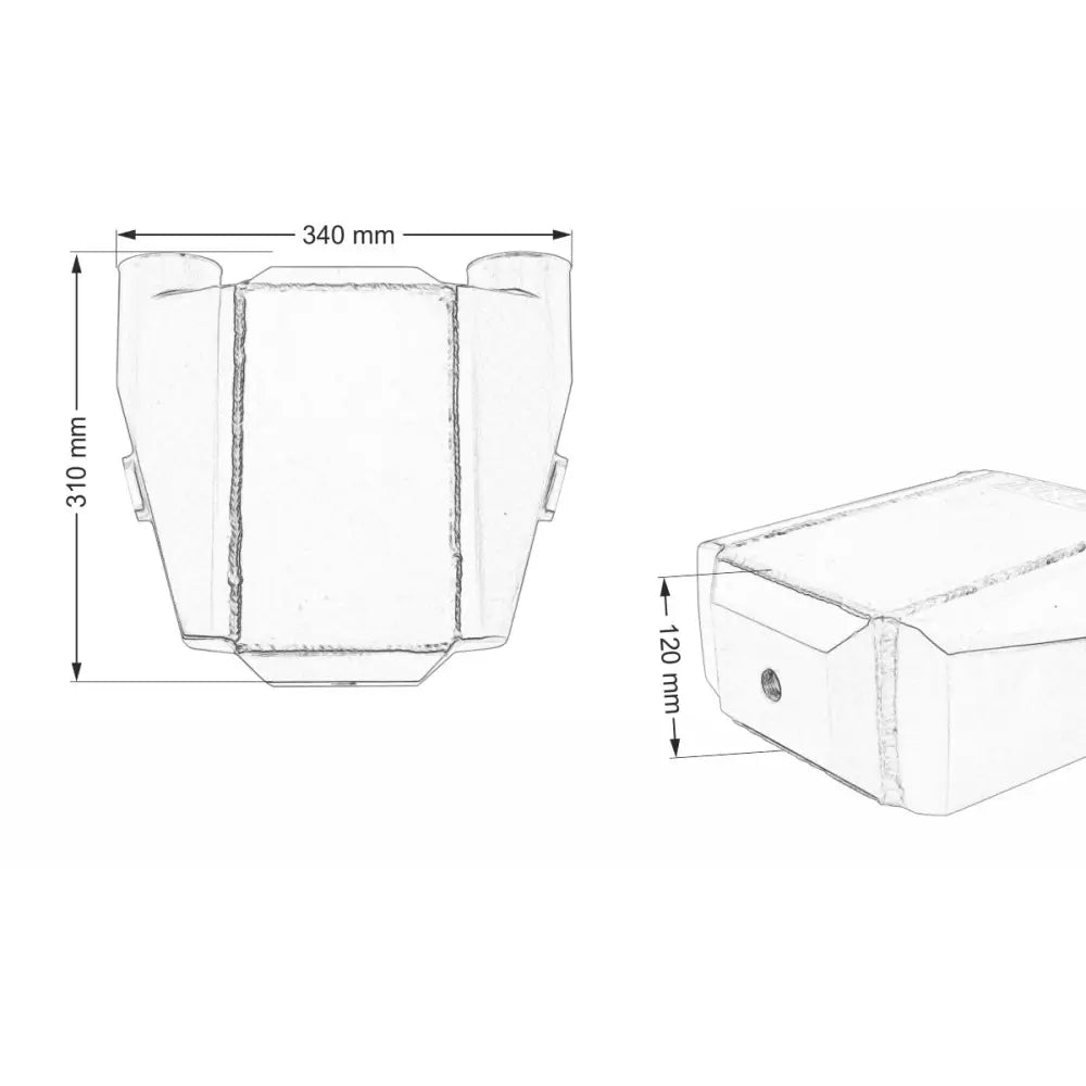 Water Intercooler 180x260x120 3’ 2x90st - 3