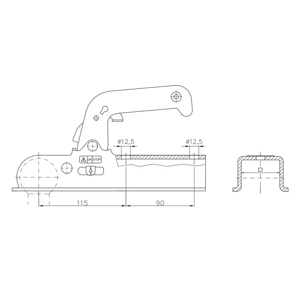 Winterhoff Ww 150-vf 1500 Kg Firkantet 60 Kulefeste - 2