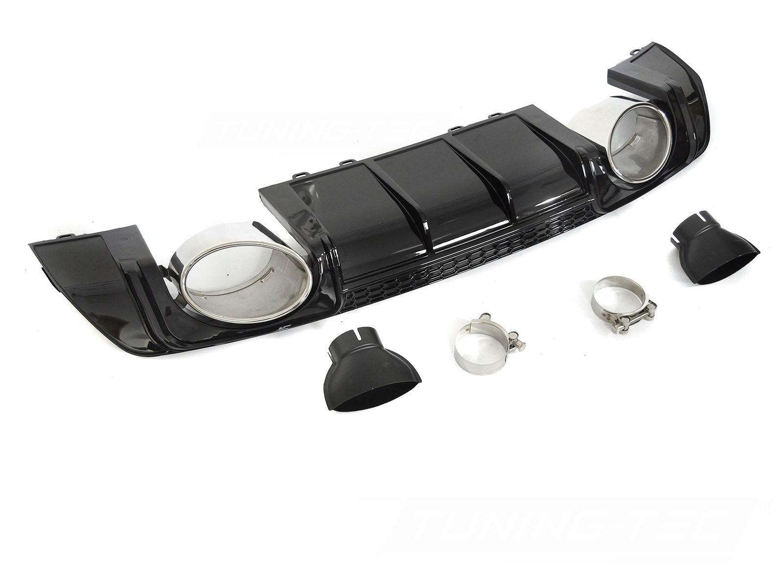 Diffusor Audi TT 8S 14-18 Twin Outlet Glossy Black Sport Style ZTAU29