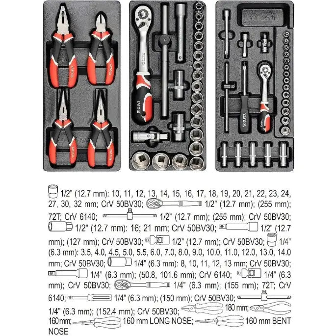 Yato Serviceskap Med 165 Deler - 6