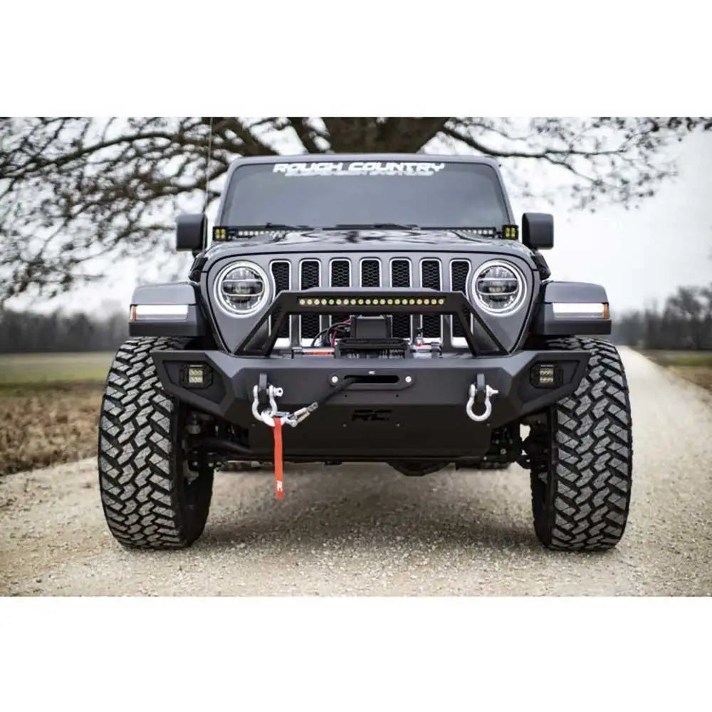 Zink Plated Offroad Støtfanger Foran Rough Country - Jeep Wrangler Jl 4xe 21- - 7